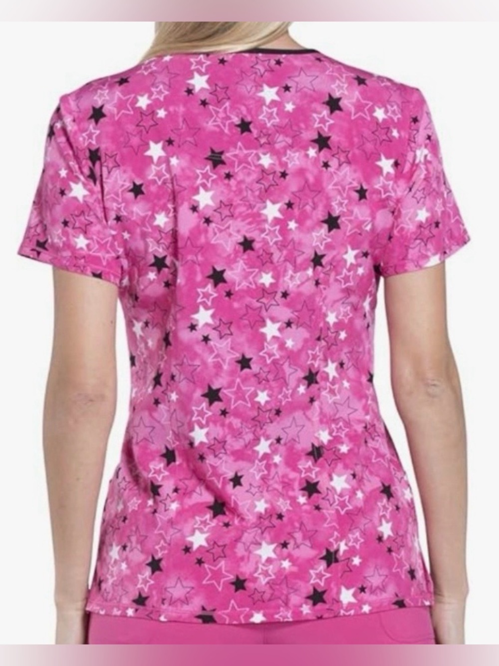 Cherokee Infinity stars scrub top in pink - Picture 2 of 2